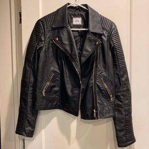 French Faux Leather Moto Jacket